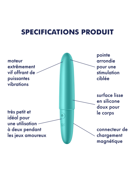 Vibro Ultra Power Bullet 6 Satisfyer Turquoise | FetishXplore