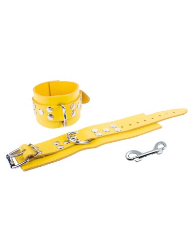 ULTRA Yellow Leather Handcuffs