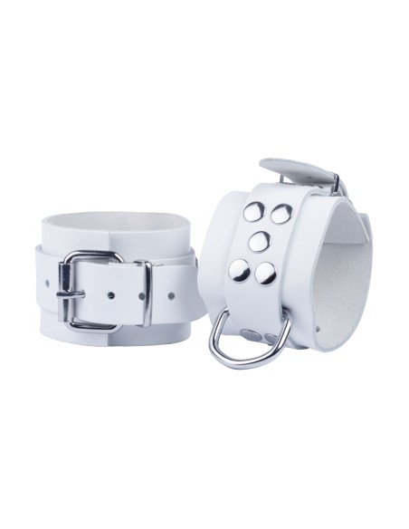 Ultra White Leather Handcuffs