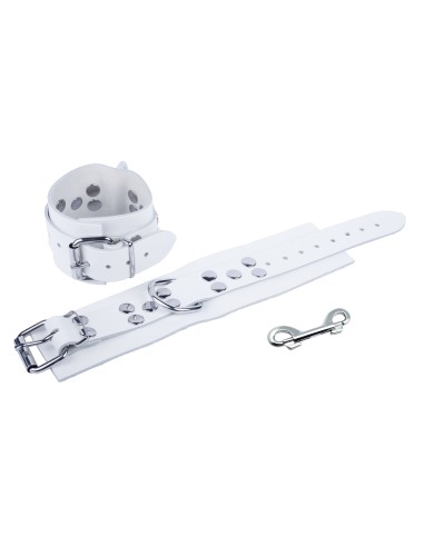 Ultra White Leather Handcuffs