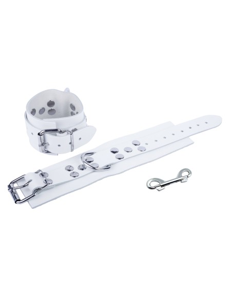 Ultra White Leather Handcuffs