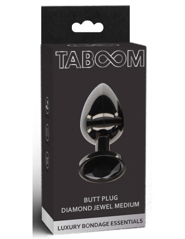 Analog Jewel Plug Diamond Jewel M 7 x 3.3cm Black