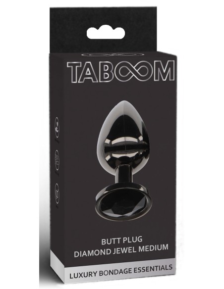 Analog Jewel Plug Diamond Jewel M 7 x 3.3cm Black