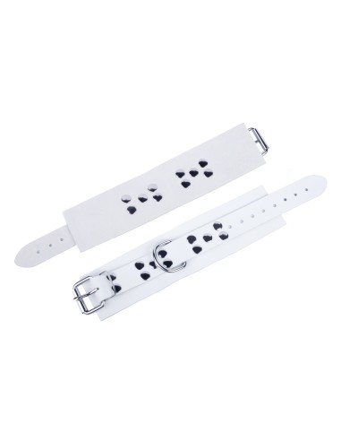 Ultra White Leather Handcuffs
