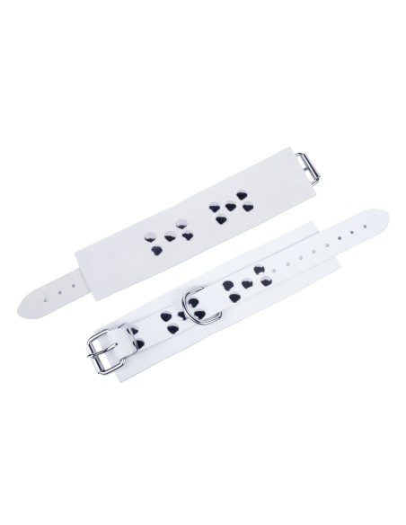 Ultra White Leather Handcuffs