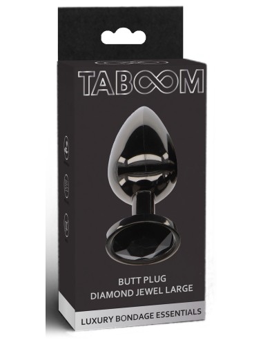 Plug Bijou Anal Diamond Jewel L 8 x 4cm Noir | FetishXplore