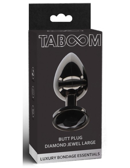 Plug Bijou Anal Diamond Jewel L 8 x 4cm Noir | FetishXplore