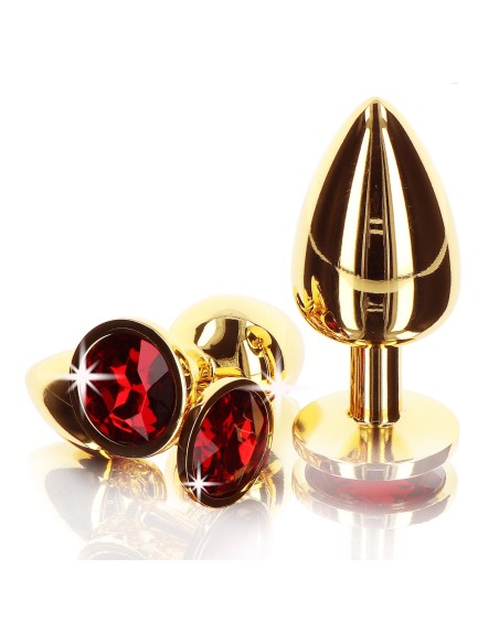 Plug Bijou Anal Jewel Taboom S 6 x 2.7cm Doré & Rouge | FetishXplore