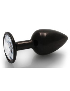 Bijou Anal Round Gem S 6 x 2.6cm Noir Transparent | FetishXplore