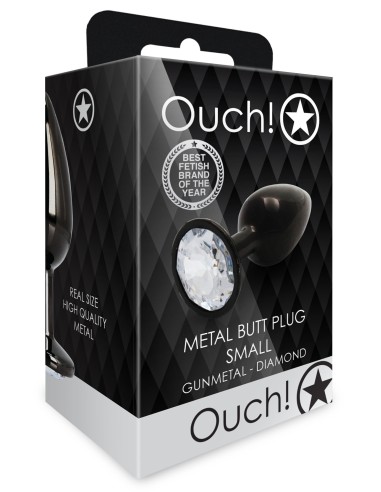 Bijou Anal Round Gem S 6 x 2.6cm Noir Transparent | FetishXplore