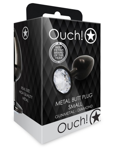 Bijou Anal Round Gem S 6 x 2.6cm Noir Transparent | FetishXplore