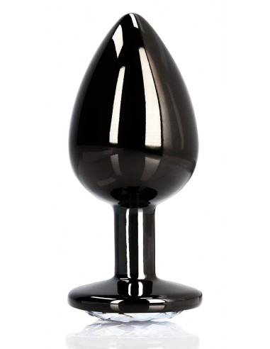 Bijou Anal Round Gem S 6 x 2.6cm Noir Transparent | FetishXplore