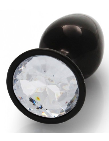 Bijou Anal Round Gem S 6 x 2.6cm Noir Transparent | FetishXplore