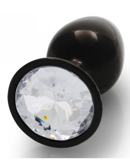Bijou Anal Round Gem S 6 x 2.6cm Noir Transparent | FetishXplore