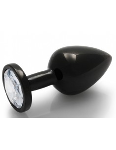 Bijou Anal Round Gem M 7 x 3.3cm Noir Transparent | FetishXplore