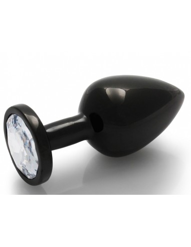 Bijou anal Round Gem M 7 x 3.3 cm Black-transparent