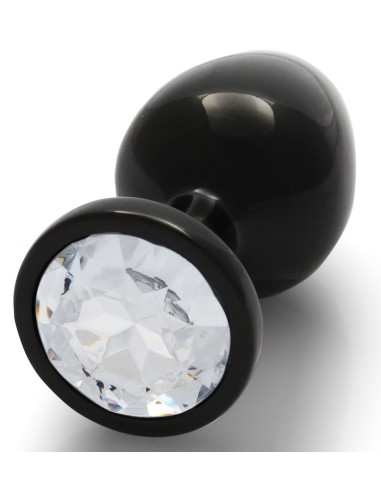 Bijou anal Round Gem M 7 x 3.3 cm Black-transparent