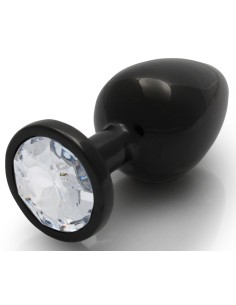 Bijou Anal Round Gem L 8 x 4cm Noir Transparent | FetishXplore