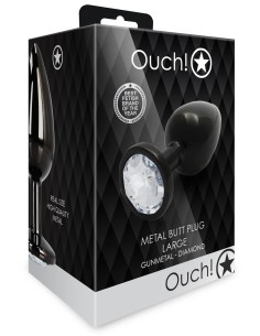 Bijou Anal Round Gem L 8 x 4cm Noir Transparent | FetishXplore 2