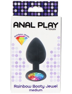 Plug Bijou Anal Rainbow M 7 x 3.5cm Noir & Multicolore | FetishXplore 2