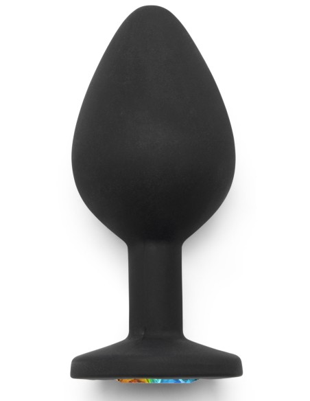 Plug Bijou Anal Rainbow M 7 x 3.5cm Noir & Multicolore | FetishXplore