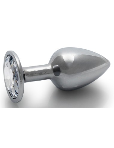Bijou anal Round Gem S 6 x 2.6cm Silver-Transparent