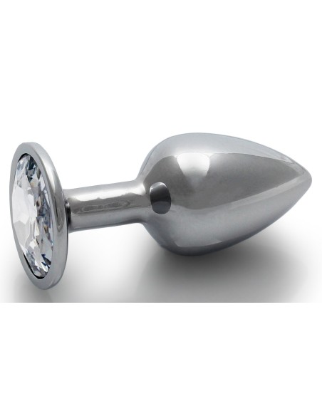 Bijou anal Round Gem S 6 x 2.6cm Silver-Transparent