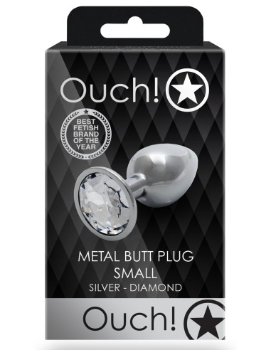 Bijou anal Round Gem S 6 x 2.6cm Silver-Transparent