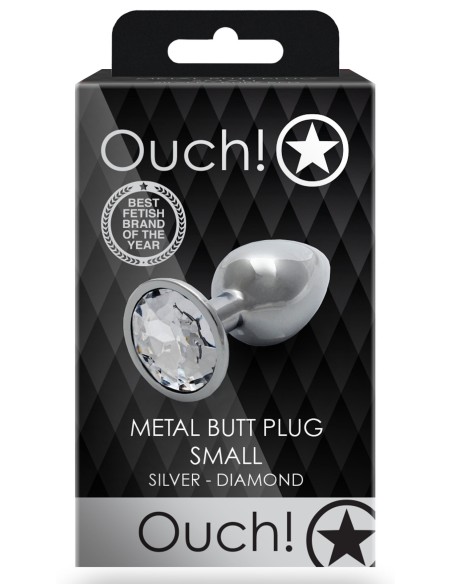 Bijou anal Round Gem S 6 x 2.6cm Silver-Transparent