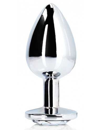 Bijou anal Round Gem S 6 x 2.6cm Silver-Transparent