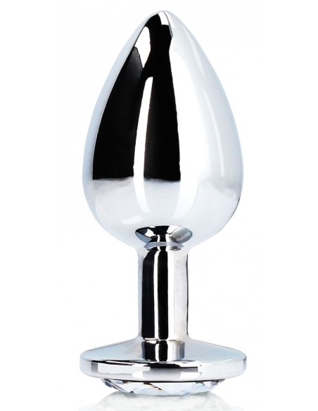 Bijou anal Round Gem S 6 x 2.6cm Silver-Transparent