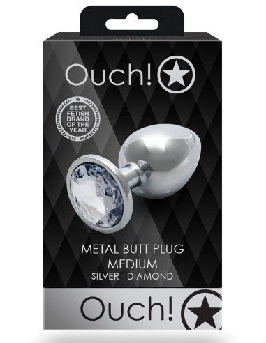 Bijou anal Round Gem M 7 x 3.3 cm Silver-Transparent