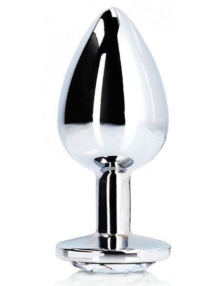 Bijou anal Round Gem M 7 x 3.3 cm Silver-Transparent