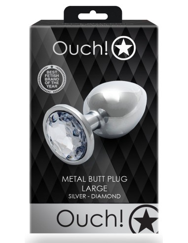 Bijou Anal Round Gem L 8 x 4cm Argenté Transparent | FetishXplore