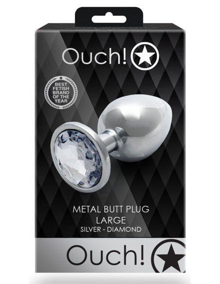 Bijou Anal Round Gem L 8 x 4cm Argenté Transparent | FetishXplore