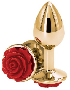 Plug Bijou Rear S 6 x 2.7cm Doré & Rouge | FetishXplore