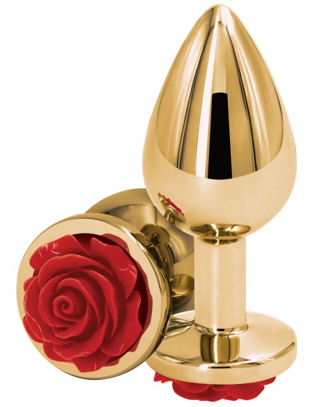 Plug Bijou Rear M 7 x 3.4cm Gold-Red