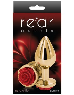 Plug Bijou Rear M 7 x 3.4cm Doré & Rouge | FetishXplore 2