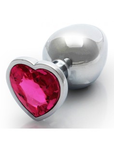 Bijou Anal Heart Gem M 7 x 3.3cm Argenté-Rose | FetishXplore