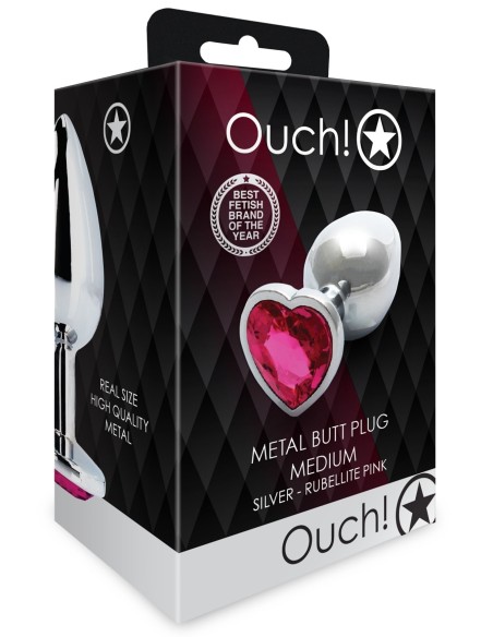Bijou anal Heart Gem M 7 x 3.3cm Silver-Pink