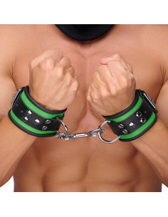 Menotte en Cuir Vert Noir BDSM - The Red  | FetishXplore 2