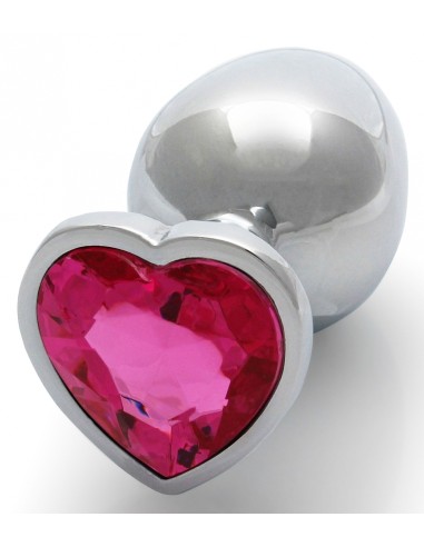 Bijou anal Heart Gem M 7 x 3.3cm Silver-Pink