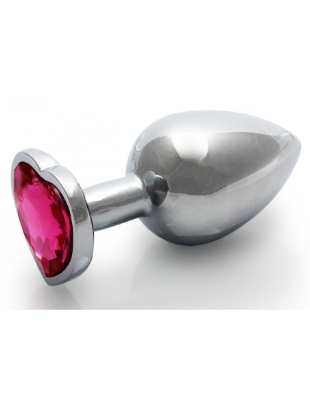 Bijou anal Heart Gem M 7 x 3.3cm Silver-Pink
