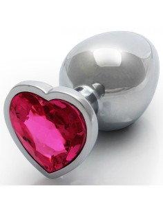 Bijou Anal Heart Gem L 8 x 4cm Argenté-Rose | FetishXplore