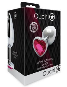 Bijou Anal Heart Gem L 8 x 4cm Argenté-Rose | FetishXplore 2