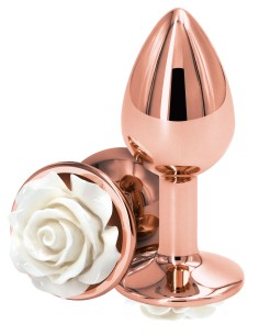 Plug Bijou Rear S 6 x 2.7cm Rose & Blanc | FetishXplore