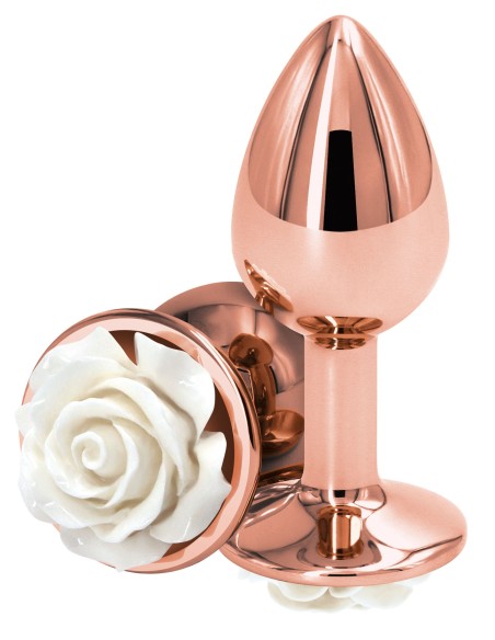 Plug Bijou Rear S 6 x 2.7cm Rose & Blanc | FetishXplore