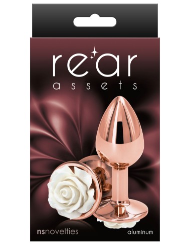 Plug Bijou Rear S 6 x 2.7cm Rose & Blanc | FetishXplore