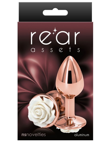 Plug Bijou Rear S 6 x 2.7cm Rose & Blanc | FetishXplore