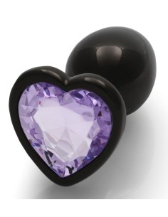 Bijou Anal Heart Gem S 6 x 2.6cm Noir & Violet | FetishXplore
